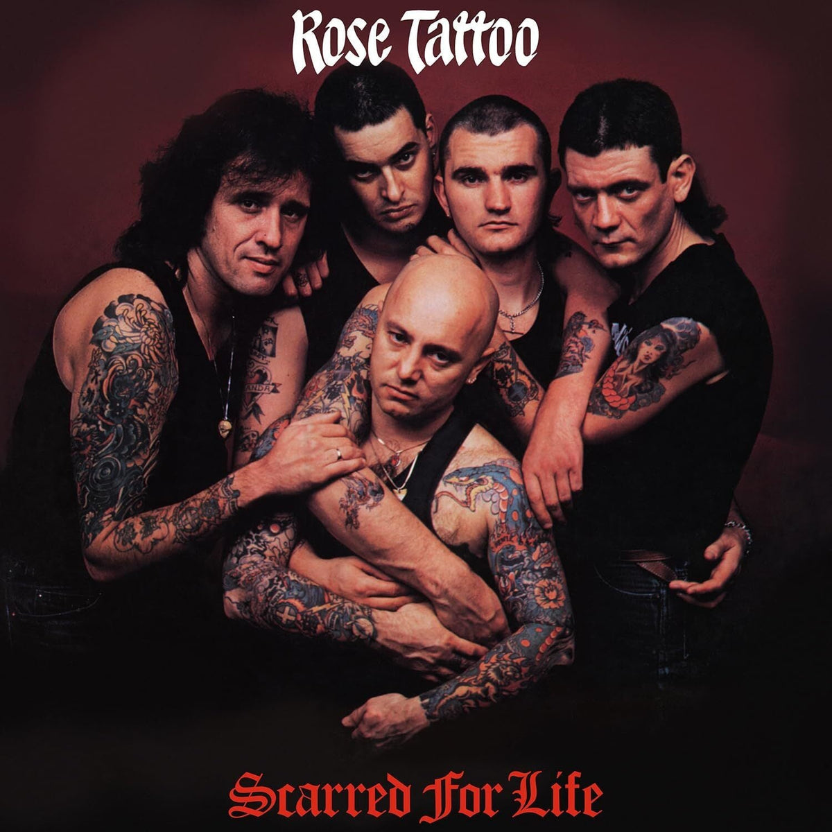 Rose Tattoo - Scarred for Life [Numbered Red & White Swirl 140g Vinyl LP] cover artwork