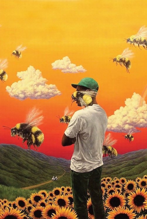 Tyler, the Creator – Tyler The Creator Flowerboy poster featuring the Flower Boy artwork with a sunflower field and orange sky