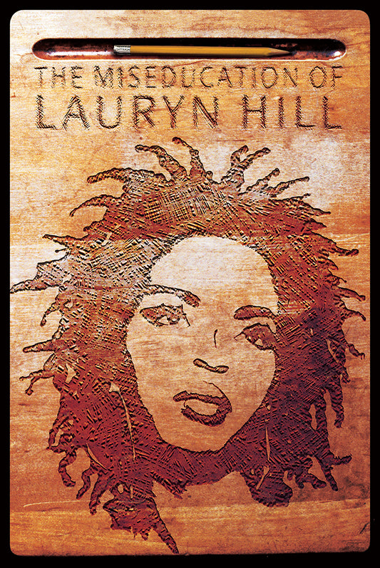 Lauryn Hill – The Miseducation of Lauryn Hill poster featuring the wood-toned portrait from The Miseducation of Lauryn Hill
