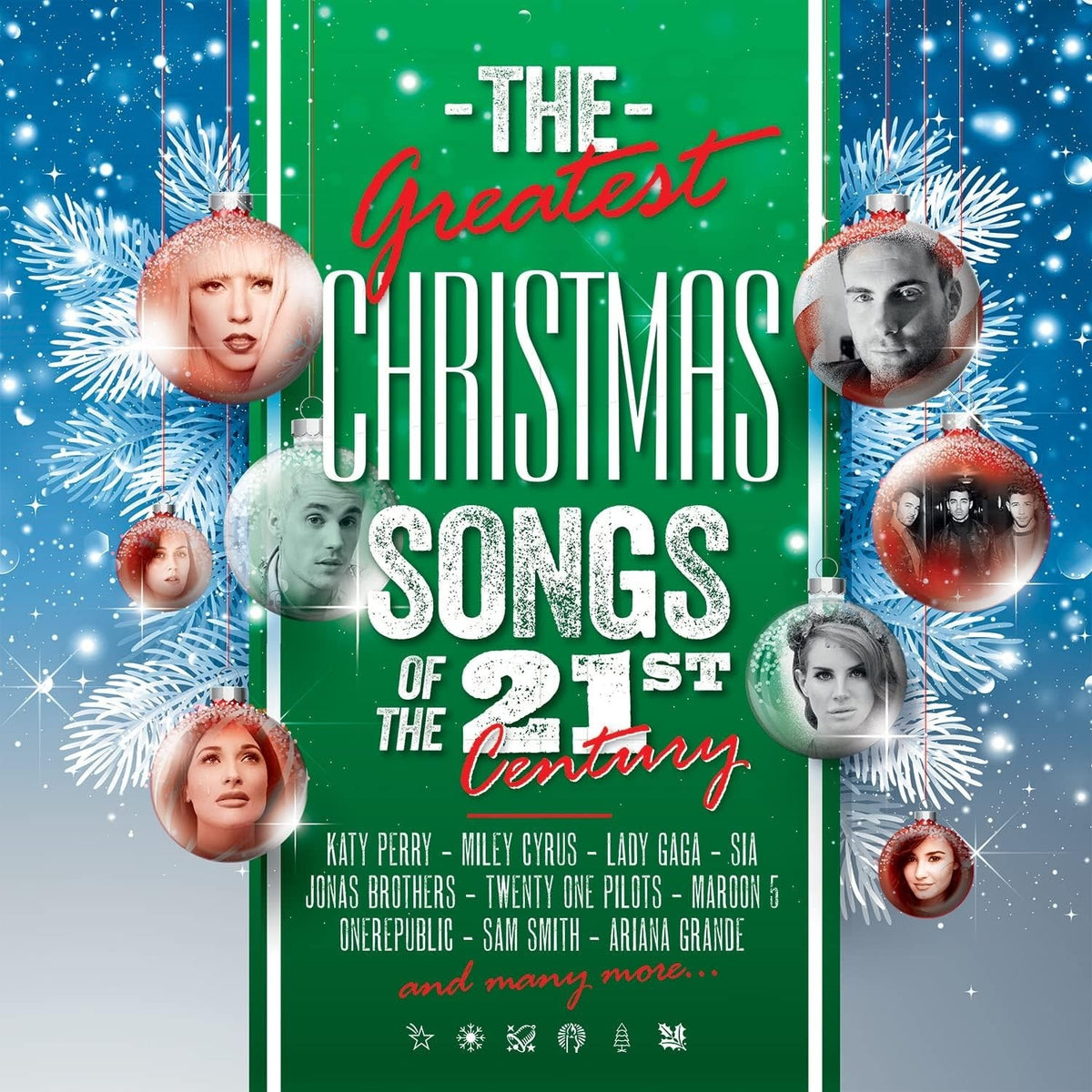 Various Artists – Greatest Christmas Songs Of The 21st Century [2LP Green & White Vinyl] cover artwork