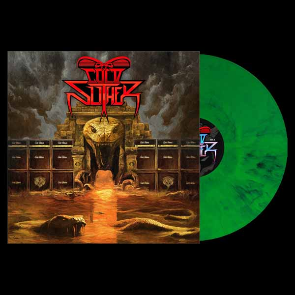 Cold Slither – album cover and Dreadnok Swamp green marble vinyl