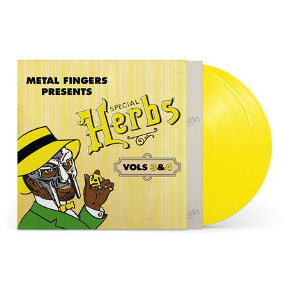 MF DOOM - Special Herbs Volumes 3 & 4 [Lemon Yellow 2LP Vinyl] cover and record