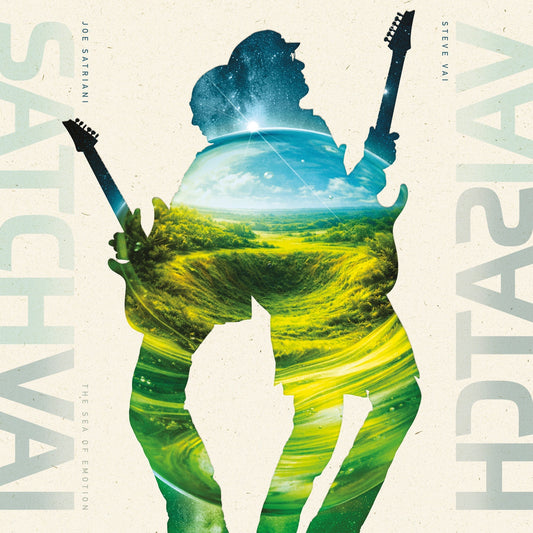Joe Satriani X Steve Vai - The Sea Of Emotion [Transparent Neon Yellow & Turquoise Vinyl 2LP] cover art