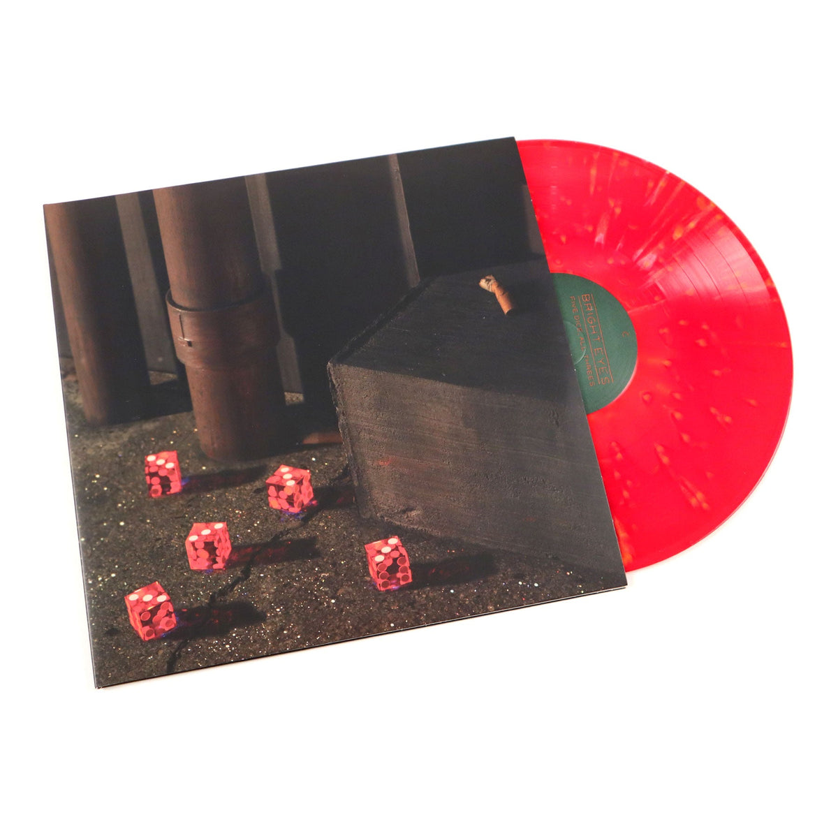 Bright Eyes — Five Dice, All Threes [Red & Orange Splatter 2LP Vinyl] — cover and product artwork