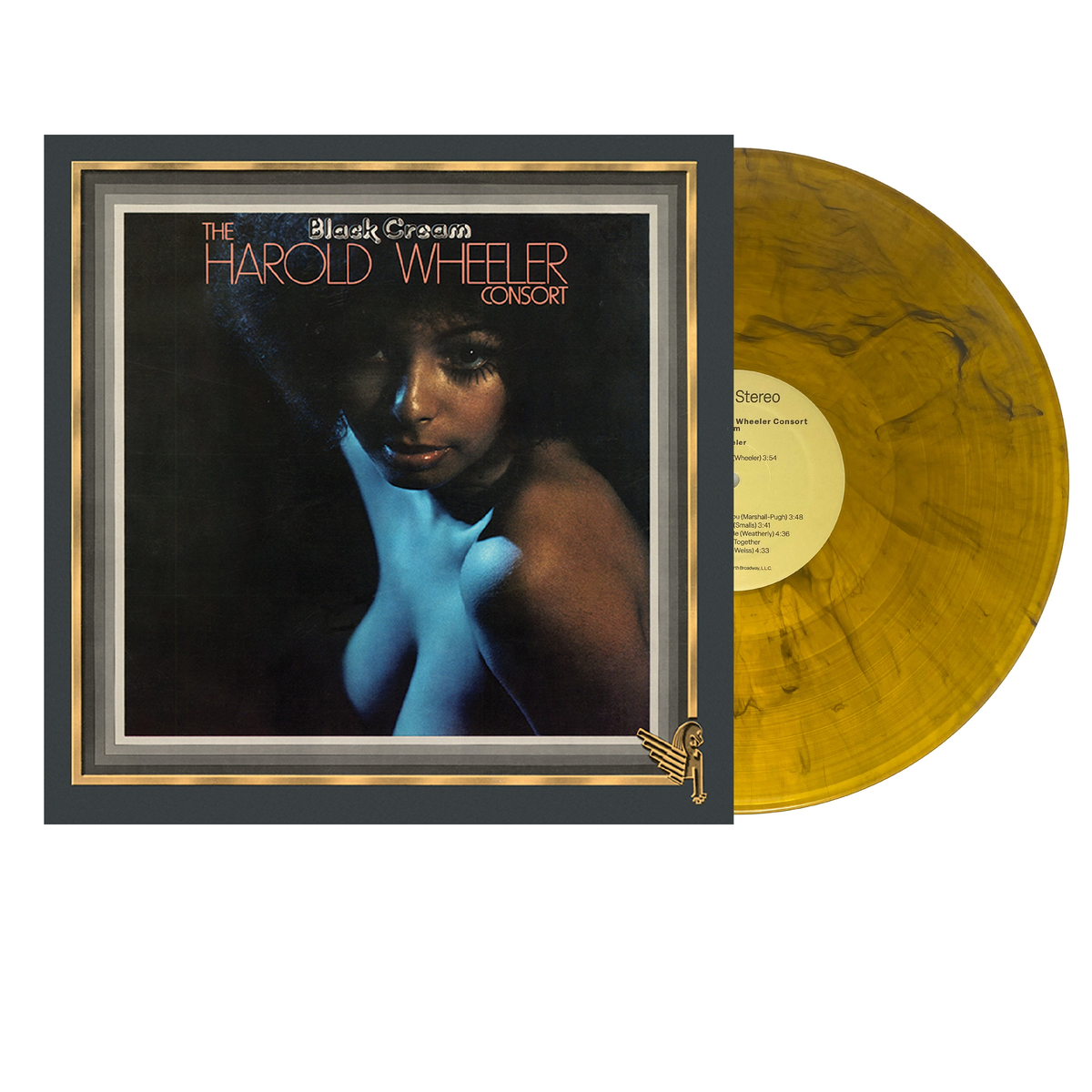 The Harold Wheeler Consort — Black Cream (50th Anniversary) [Orange and Black Swirl Vinyl]; cover artwork and edition packaging