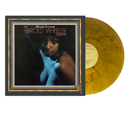 The Harold Wheeler Consort — Black Cream (50th Anniversary) [Orange and Black Swirl Vinyl]; cover artwork and edition packaging