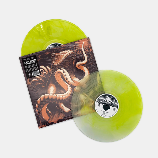 Boris — Amplifier Worship (25th Anniversary) [Lime Green Swirl 2LP Vinyl]; cover artwork and edition packaging
