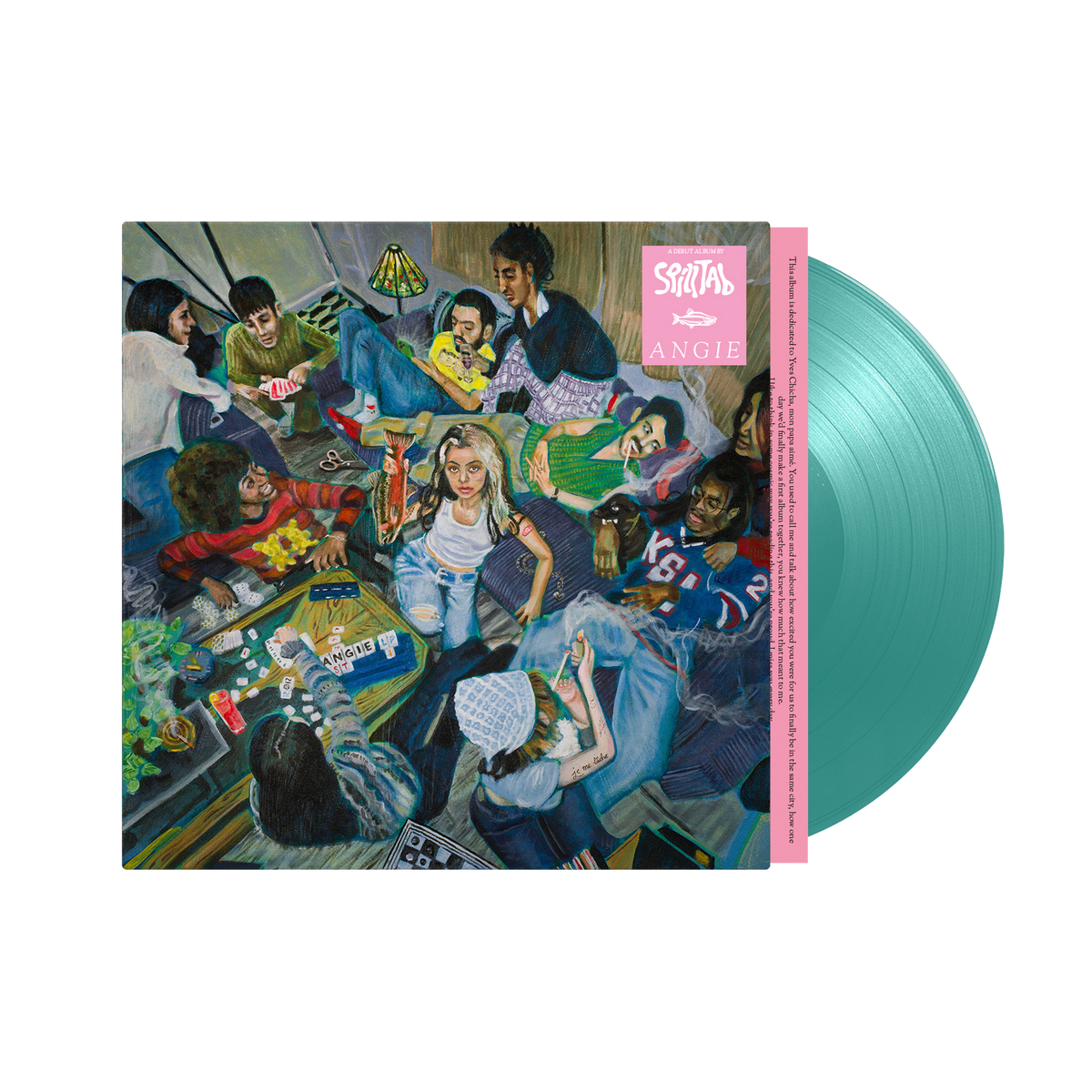 spill tab — Angie [Transparent Green & Blue Petrol Vinyl] — cover artwork