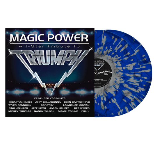 Various Artists — Magic Power: All-Star Tribute to Triumph [Dark Blue & White Splatter 2LP Vinyl], cover artwork