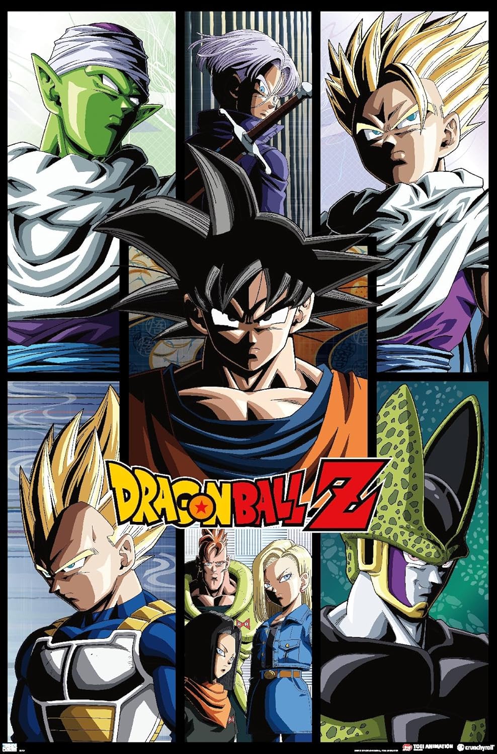 Dragon Ball Z poster featuring a collage of Dragon Ball Z characters around the central title logo