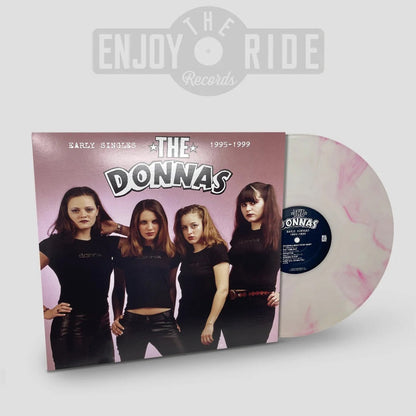 The Donnas – Early Singles 1995-1999 [Natural with Pink "Yum Yum" Swirl Colored Vinyl LP] release artwork