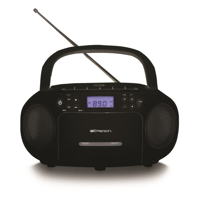 Emerson EPB-3003 portable CD cassette boombox, black