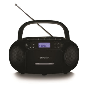 Emerson EPB-3003 portable CD cassette boombox, black