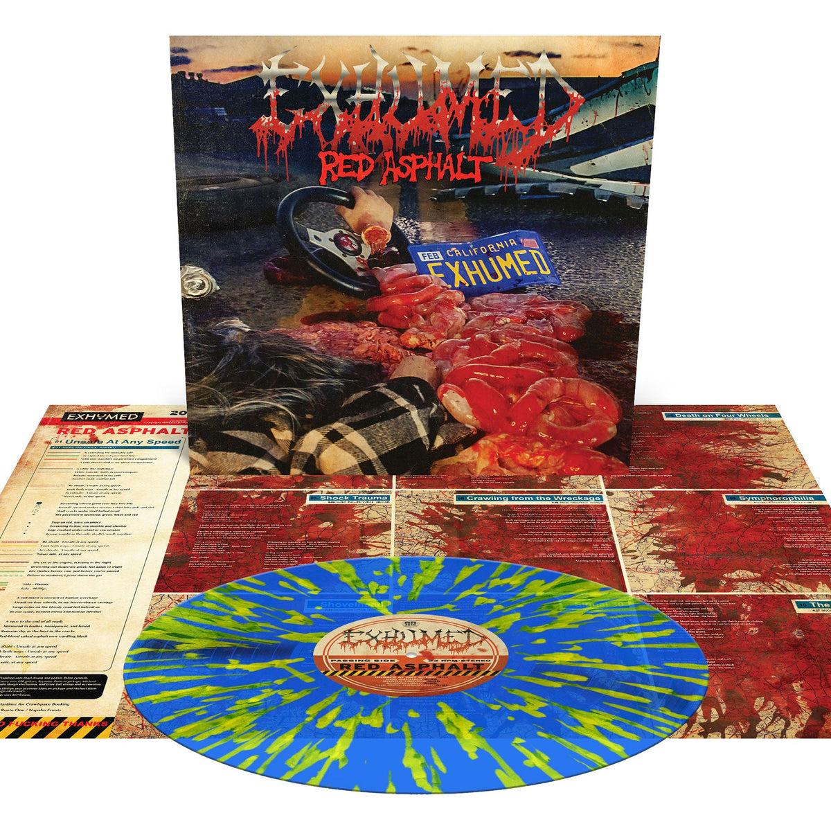 Exhumed — Red Asphalt [Royal Blue Splatter LP] — album artwork