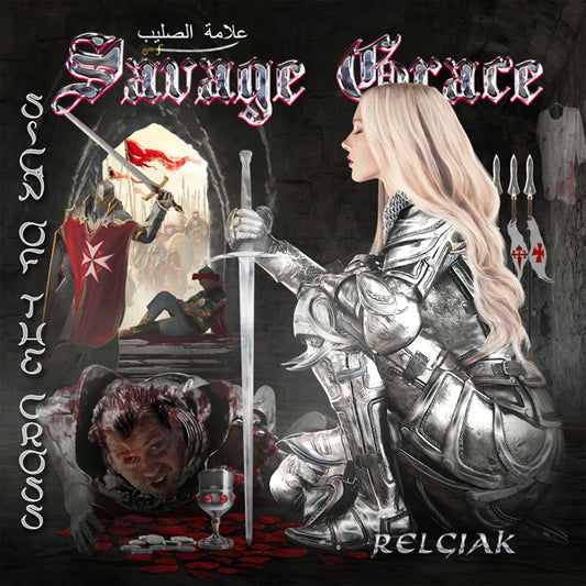 Savage Grace - Sign Of The Cross blue/black splatter vinyl 2LP cover art