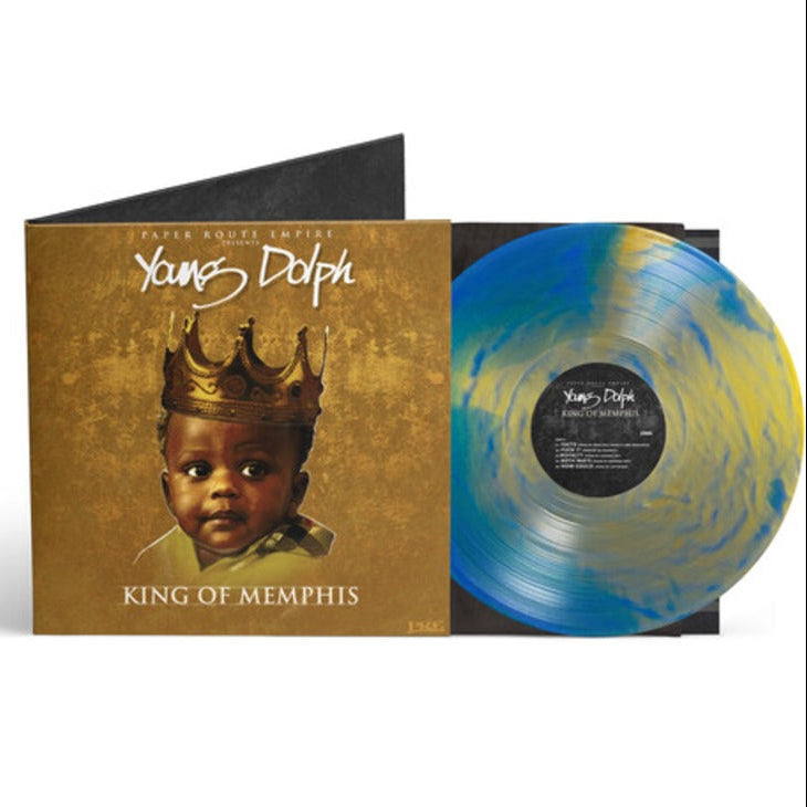 Young Dolph - King Of Memphis (10th Anniversary) [Royalty Blue/Gold Vinyl] - album artwork and packaging
