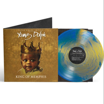 Young Dolph - King Of Memphis (10th Anniversary) [Royalty Blue/Gold Vinyl] - album artwork and packaging