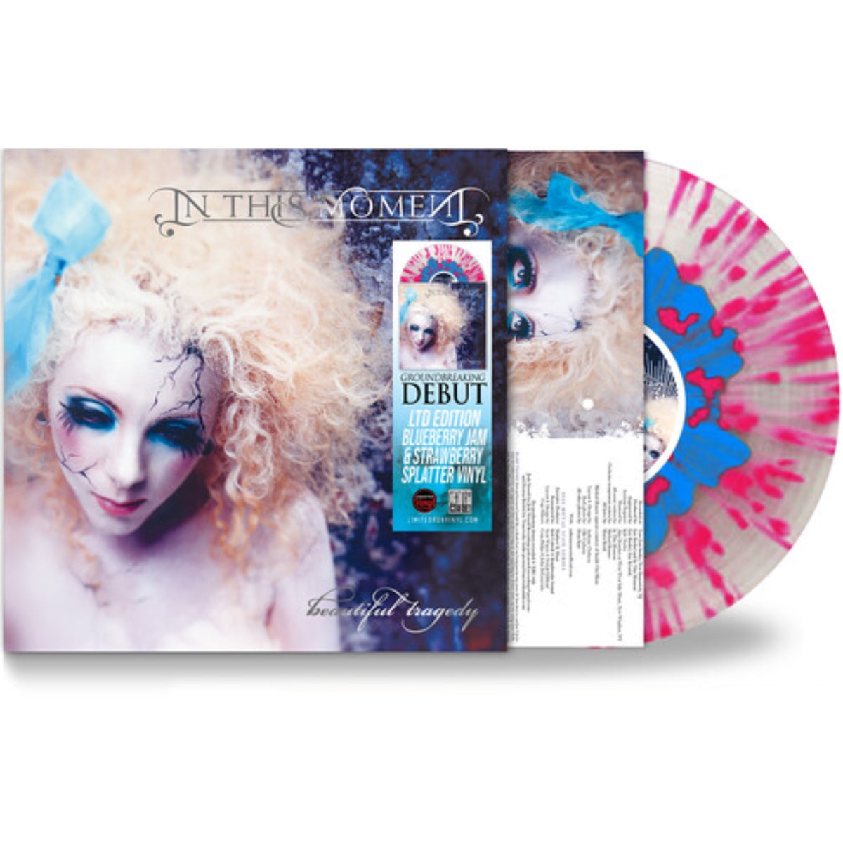 In This Moment - Beautiful Tragedy [Jam & Strawberry Splatter Vinyl] - album artwork and packaging