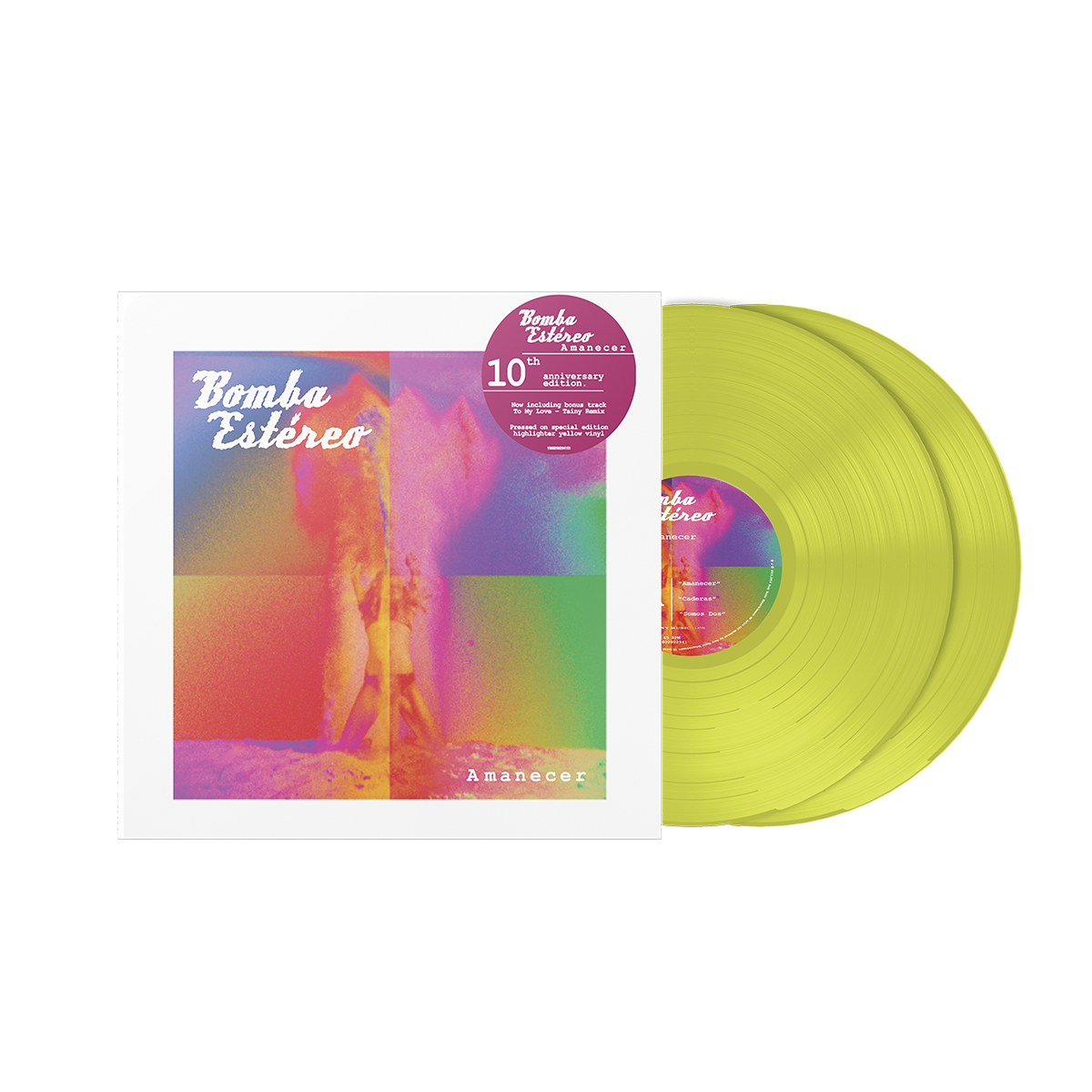 Bomba Estereo - Amanecer [2LP Highlighter Yellow Vinyl 10th Anniversary Edition + Poster] - product image