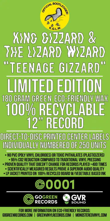 King Gizzard & The Lizard Wizard - Teenage Gizzard [Exclusive 180-Gram Eco-Friendly Green / 100% Recyclable Vinyl]