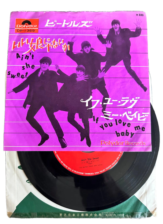 The Beatles - Ain't She Sweet / If You Love Me Baby [Japanese 45 Red Colored 7" Vinyl Single]